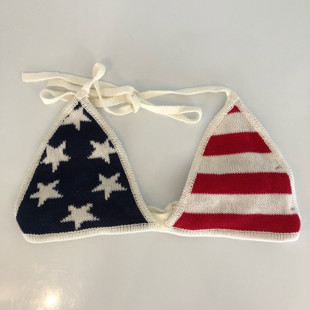 Forever 21 American Flag Knit Halter Triangle Top - Picture 5 of 7